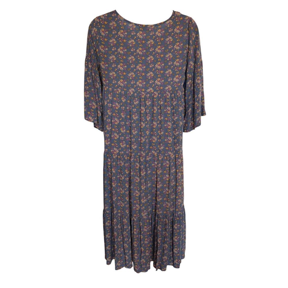 Natural Life Charlotte Long Cottage Boho Midi Dress Tiered - Embroidered size  L - Picture 7 of 12